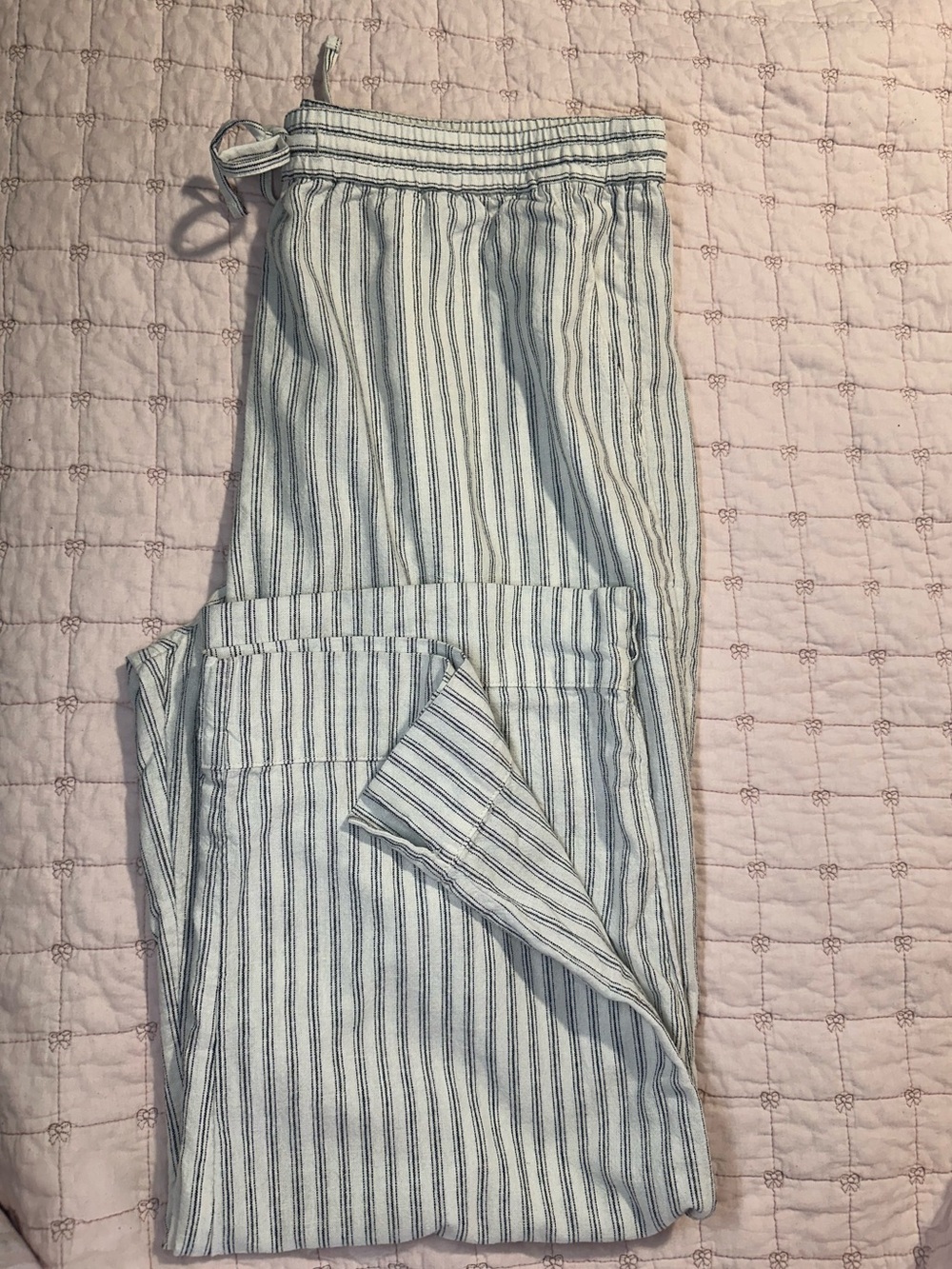 Banana Republic Black & White Striped Wide Leg Pants